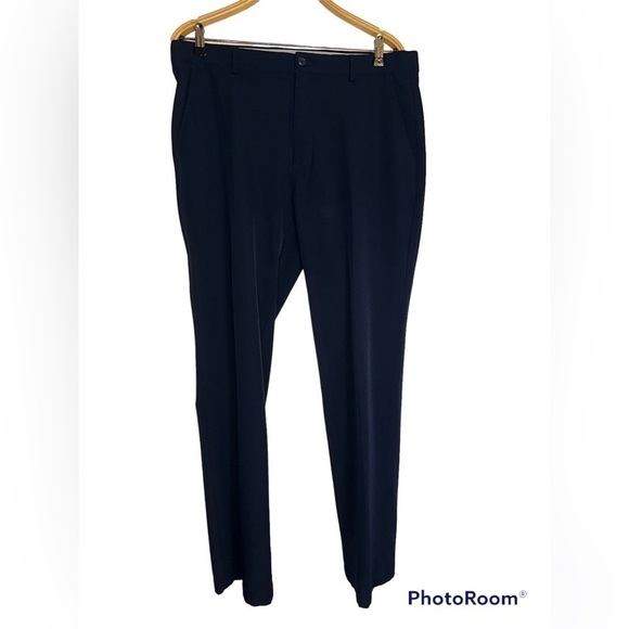 Greg Norman Dark Navy Men's Flat Front Stretch Tech Golf Pants Size W34xL32 - Picture 1 of 6